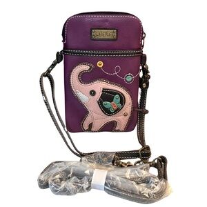 Chala NWOT Purple Crossbody Bag with Elephant Design